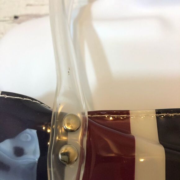 Dress barn shopping tote stripe pattern plastic beach vibes spacious trend - Picture 5 of 15